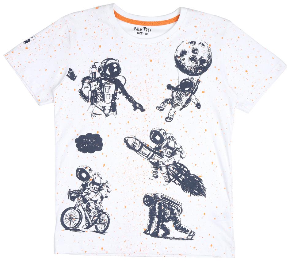 

PALM TREE Boy Cotton blend Printed T-shirt - White