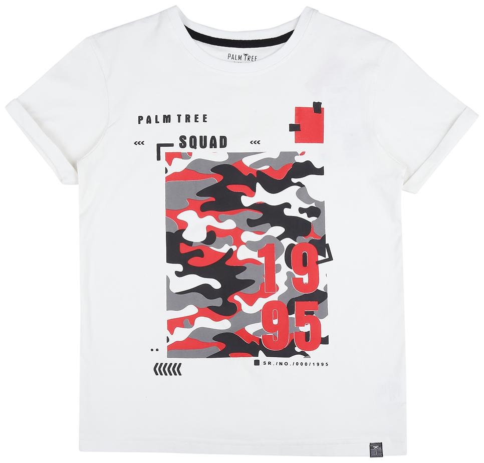 

PALM TREE Boy Cotton blend Printed T-shirt - White
