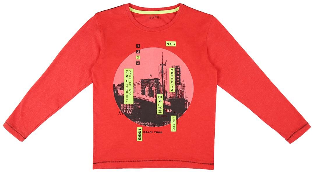 

PALM TREE Boy Cotton blend Printed T-shirt - Red