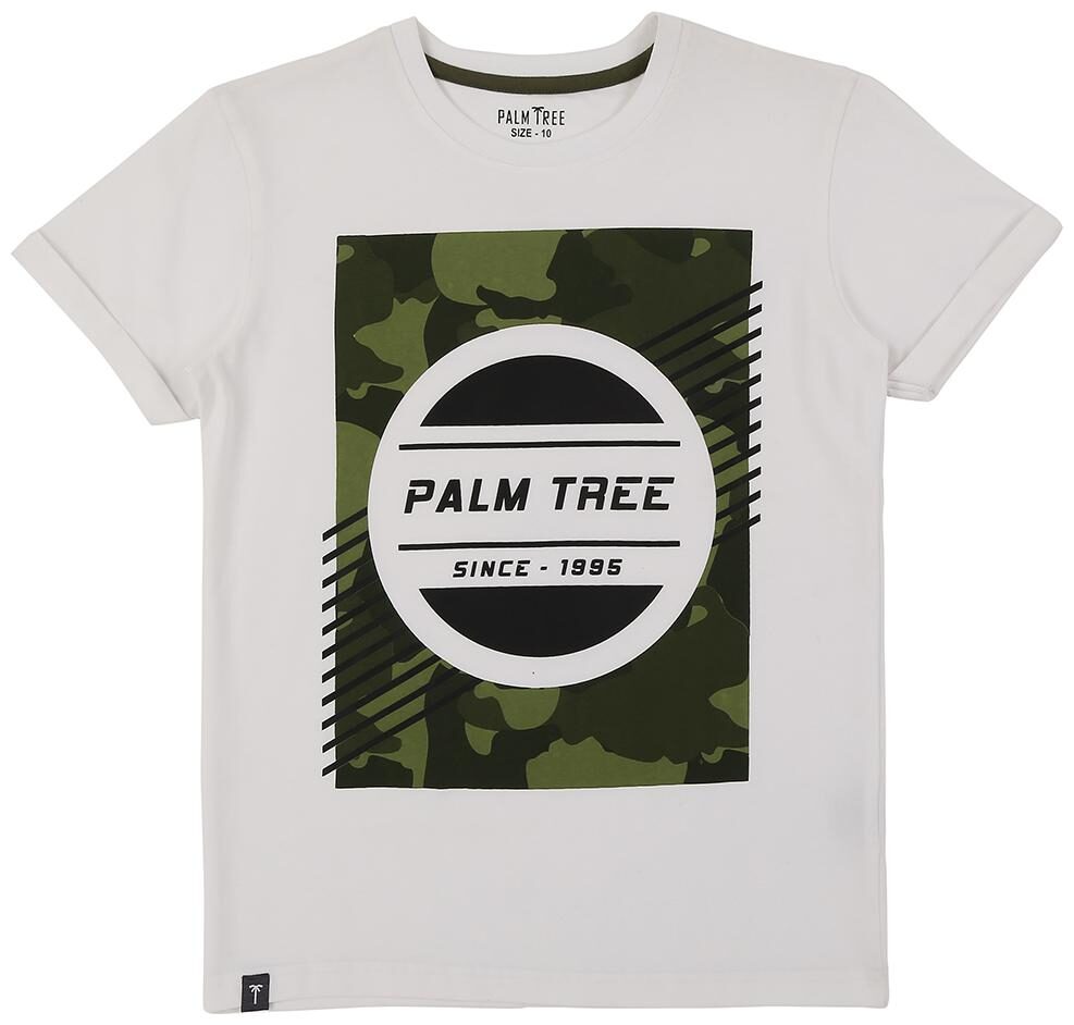 

PALM TREE Boy Cotton blend Printed T-shirt - White