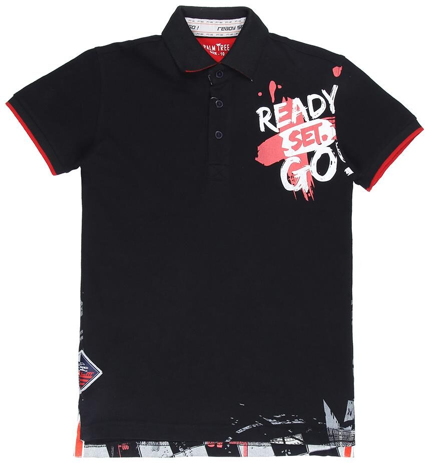 

PALM TREE Boy Cotton Printed T-shirt - Black