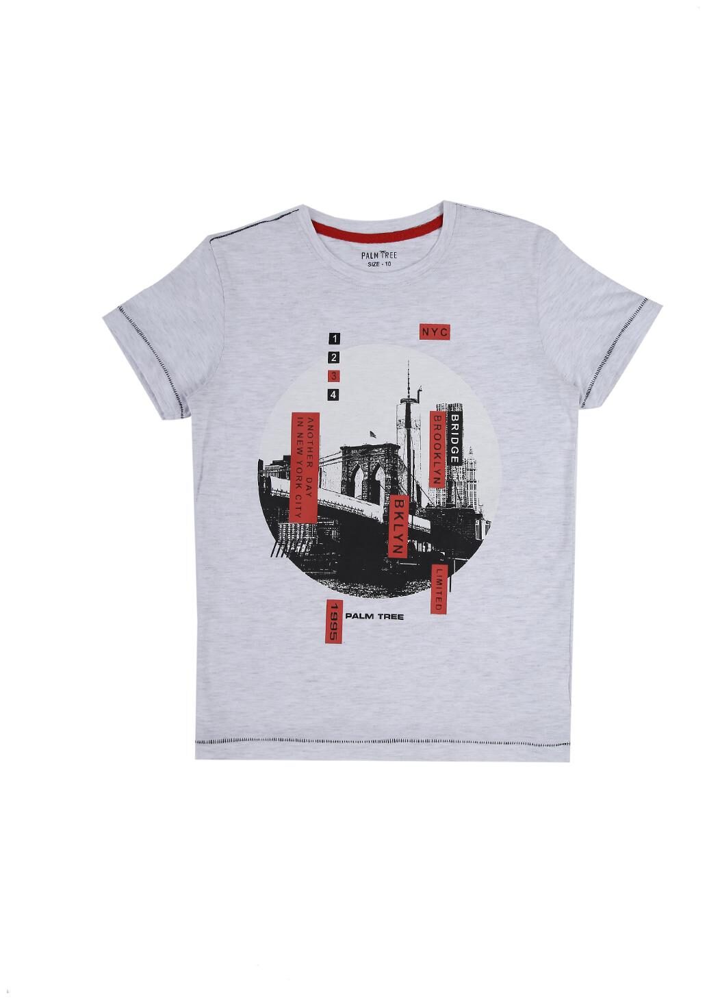 

PALM TREE Boy Cotton blend Printed T-shirt - Grey