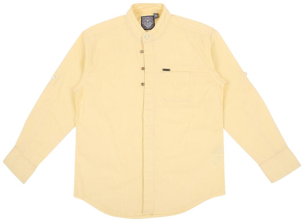 

Gini Jony Boy Cotton Solid Shirt Yellow