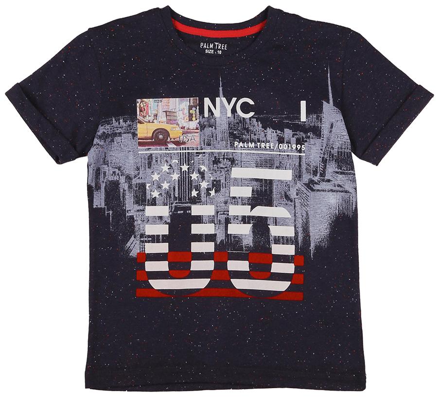 

PALM TREE Boy Cotton Printed T-shirt - Blue