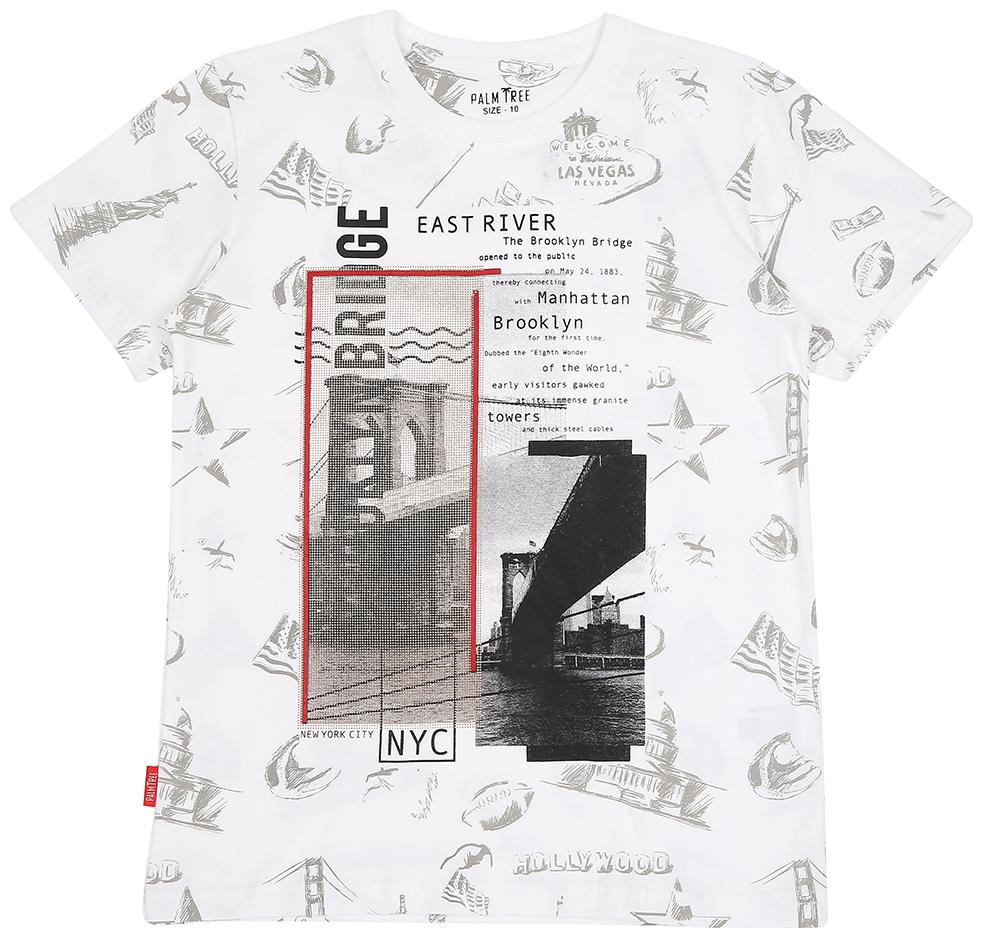 

PALM TREE Boy Cotton blend Printed T-shirt - White