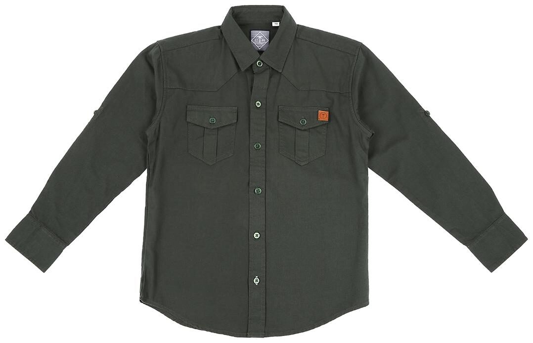 

Gini Jony Boy Cotton Solid Shirt Green