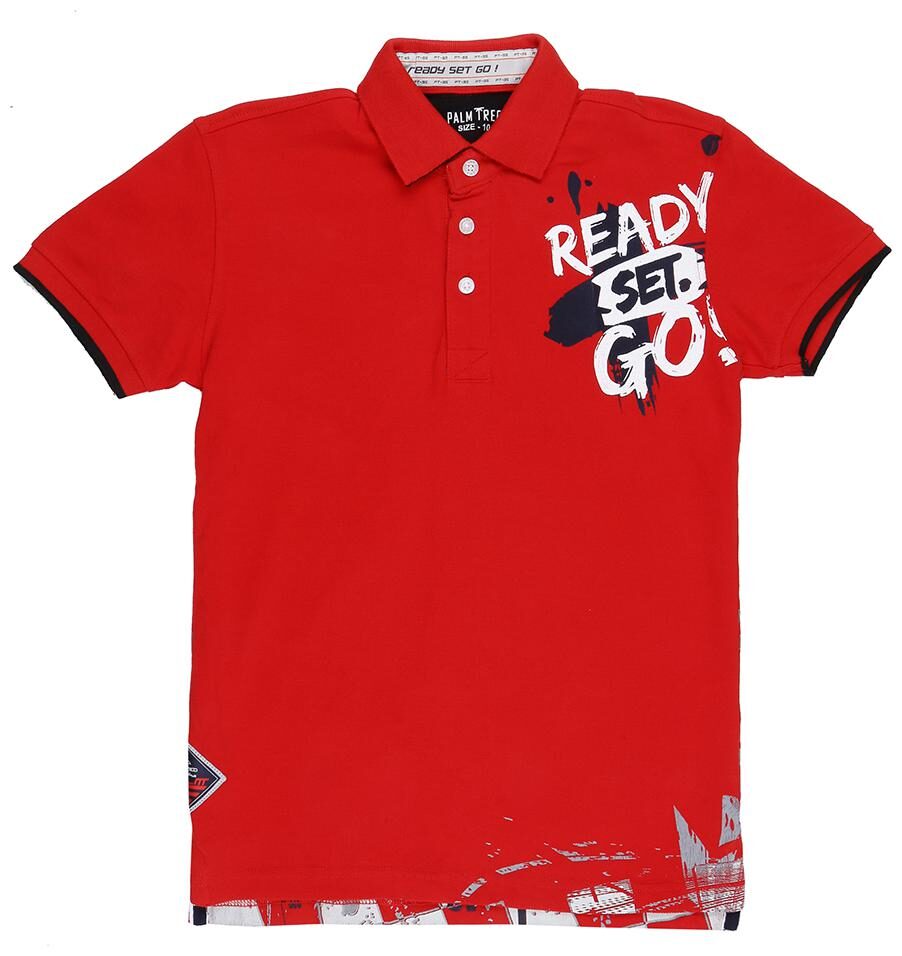 

PALM TREE Boy Cotton Printed T-shirt - Red