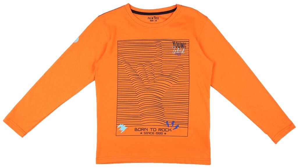 

PALM TREE Boy Cotton blend Printed T-shirt - Orange