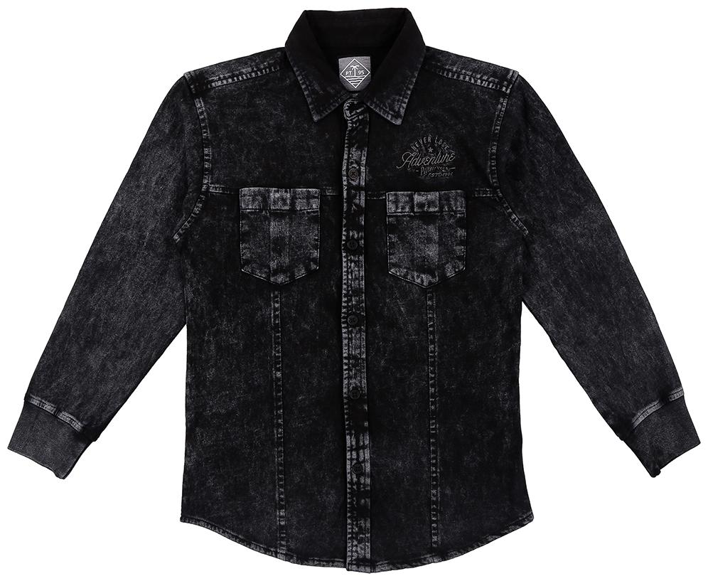 

Gini Jony Boy Cotton Solid Shirt Black