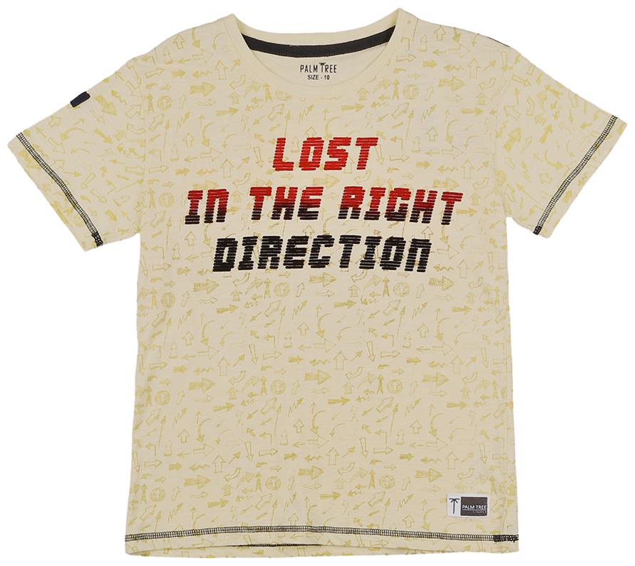 

PALM TREE Boy Cotton Printed T-shirt - Yellow
