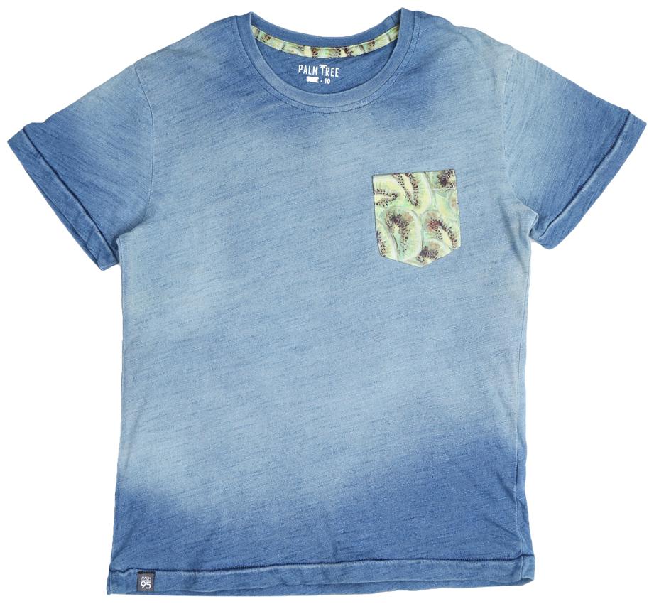 

PALM TREE Boy Cotton blend Solid T-shirt - Blue