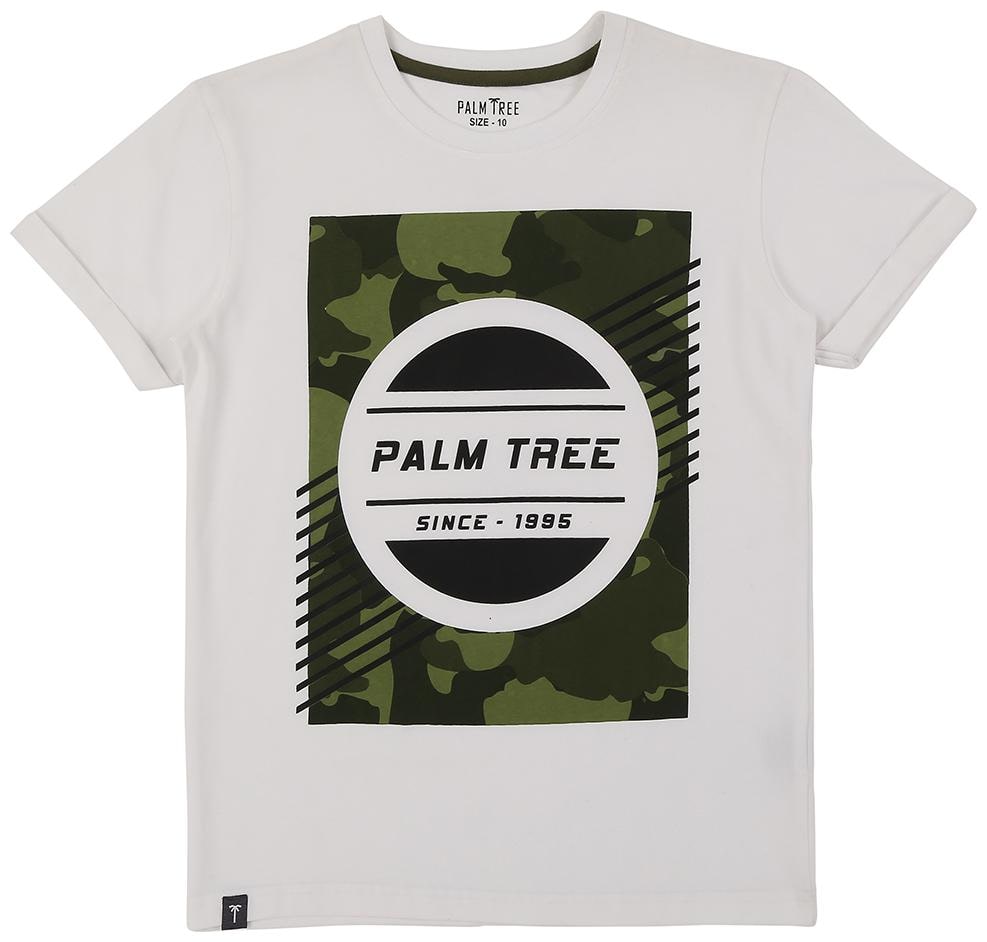 

PALM TREE Boy Cotton blend Printed T-shirt - White