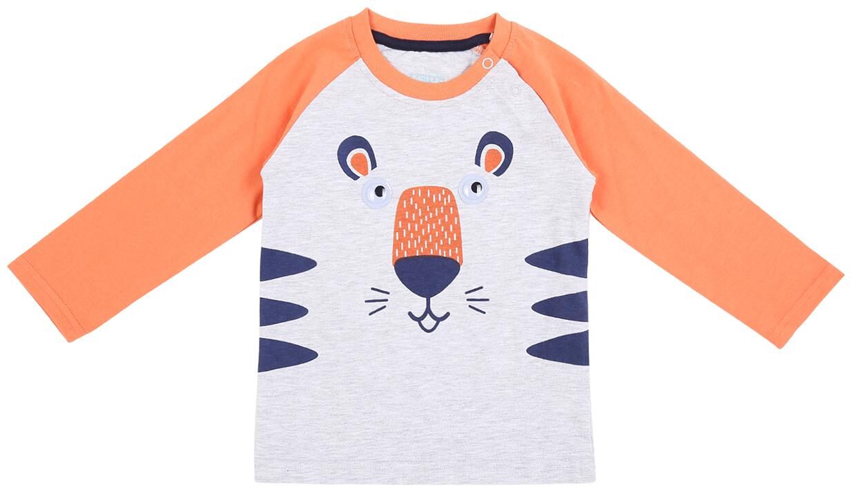 

Pantaloons Baby Cotton Printed T shirt for Baby Boy - Grey