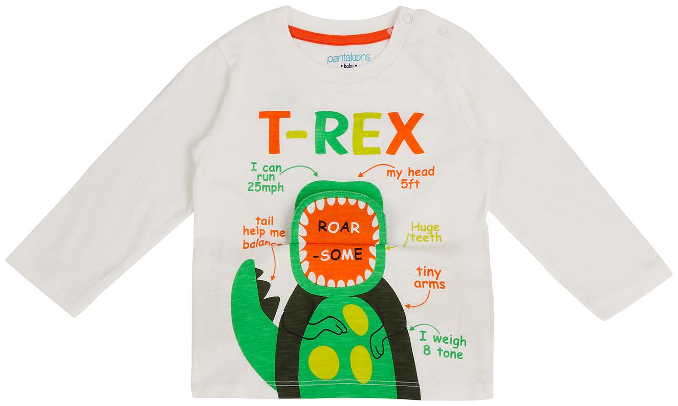 

Pantaloons Baby Cotton Printed T shirt for Baby Boy - White