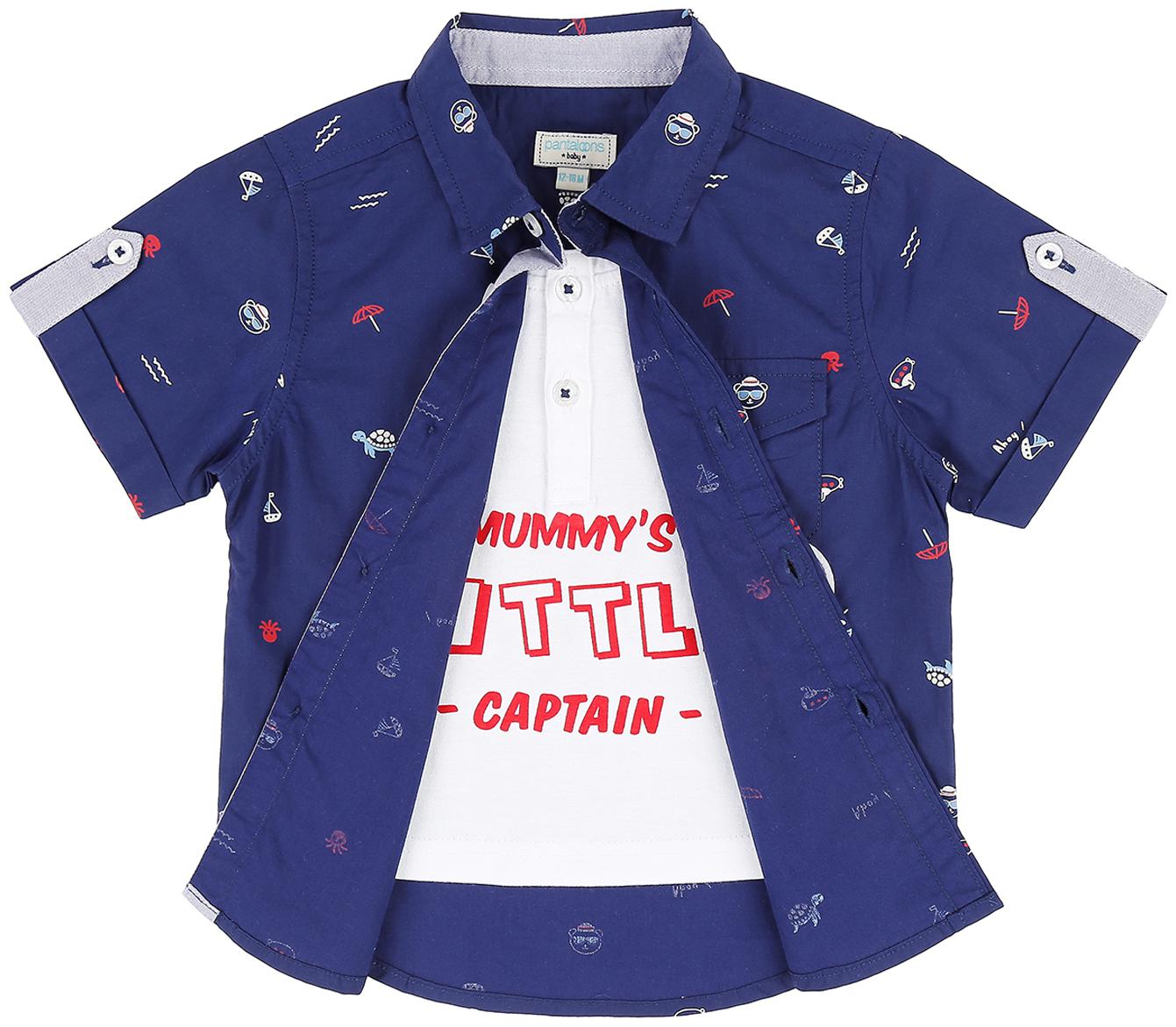 

Pantaloons Baby Cotton Printed Shirt for Baby Boy - Blue