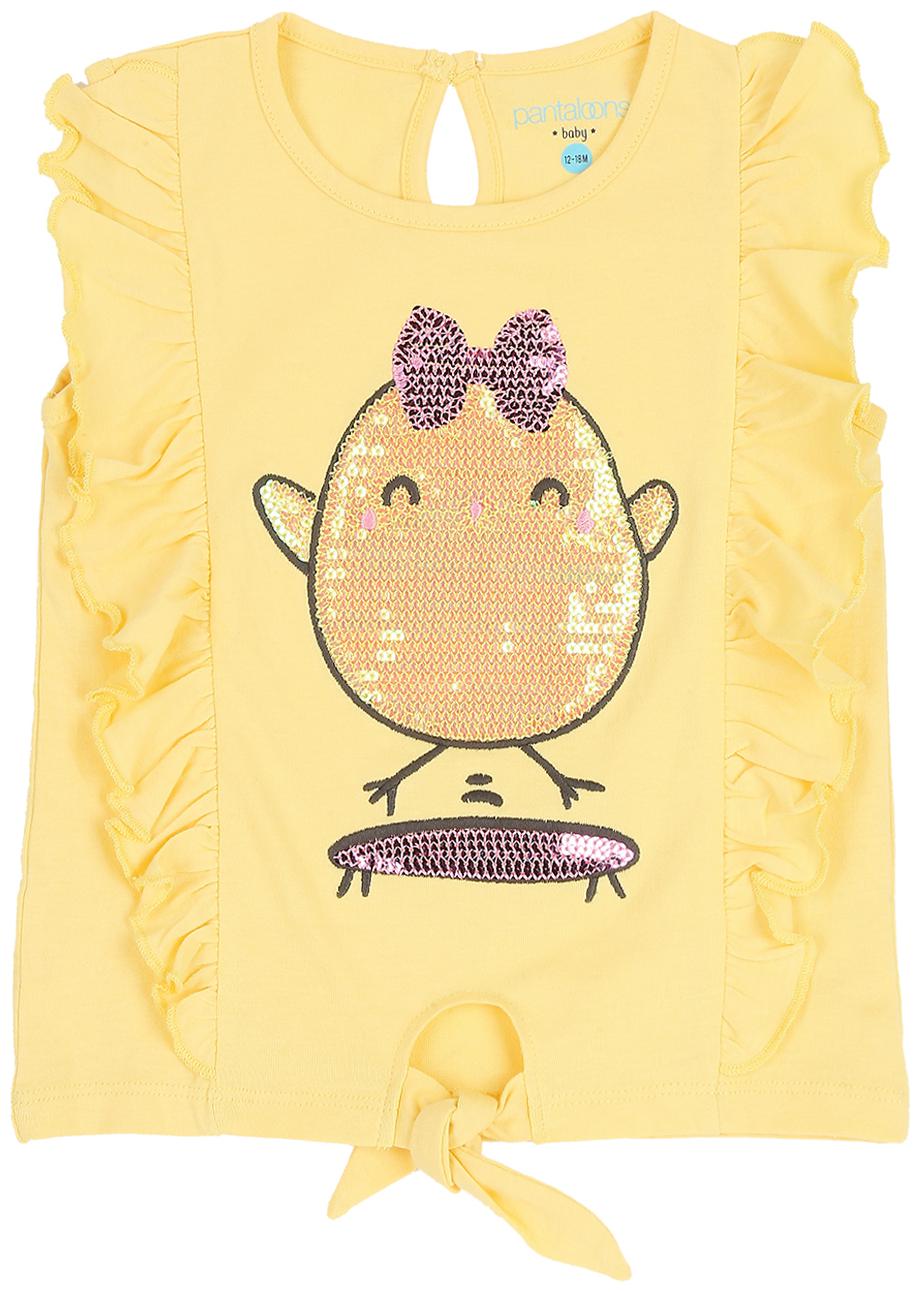 

Pantaloons Baby Cotton Printed T shirt for Baby Girl - Yellow