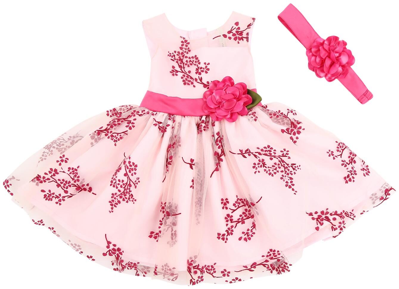 

Pantaloons Baby Baby girl Poly cotton Printed Princess frock - Pink