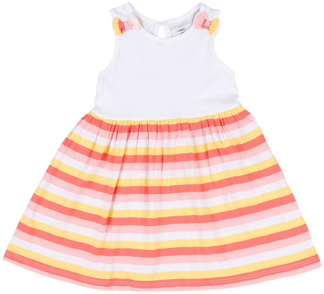 

Pantaloons Baby Baby girl Cotton Striped Princess frock - Multi