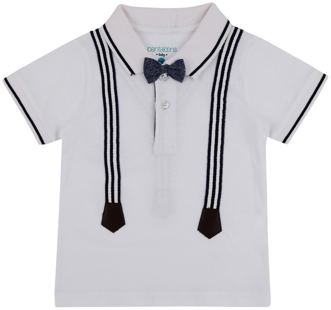 

Pantaloons Baby Cotton Solid T shirt for Baby Boy - White