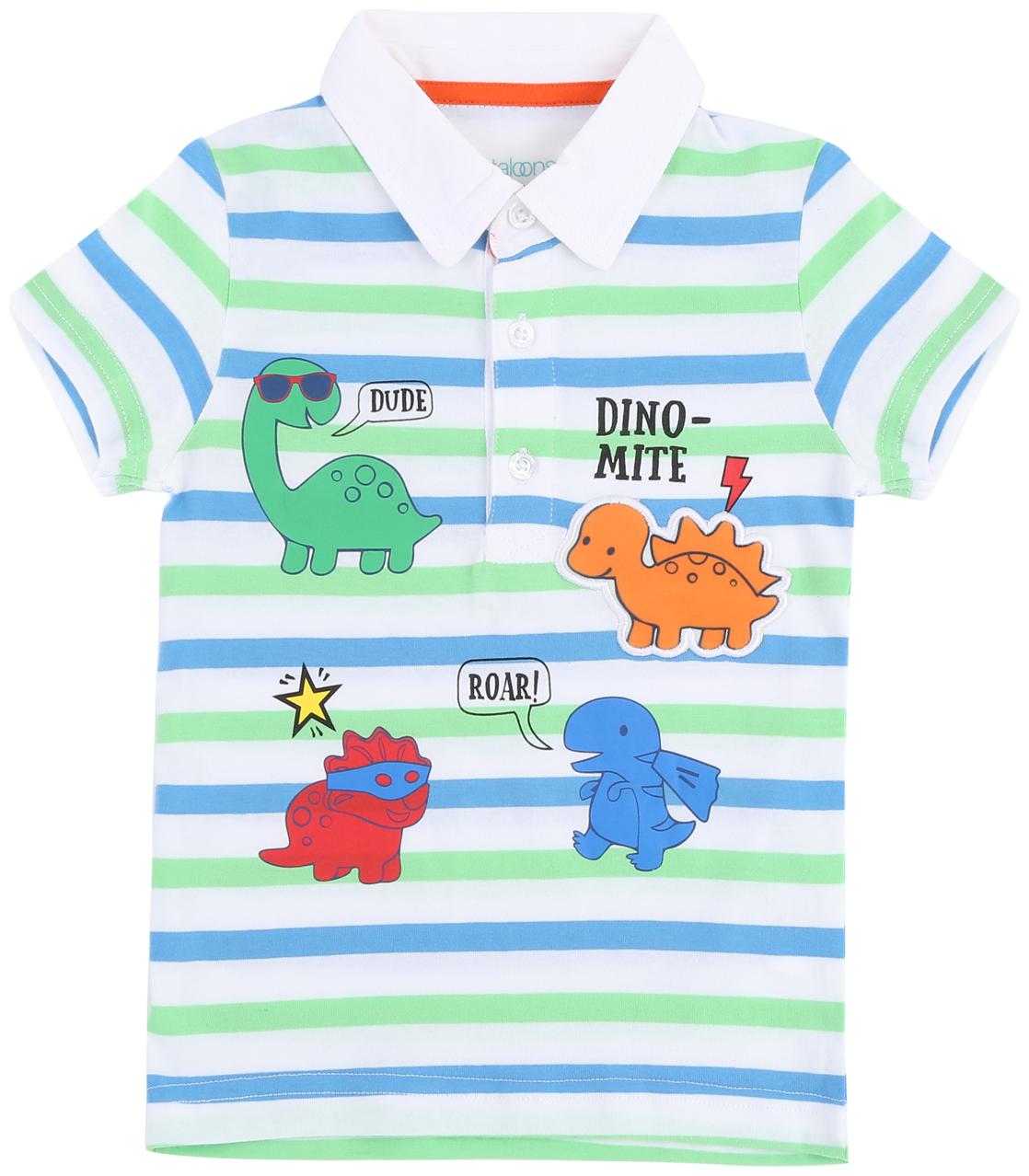 

Pantaloons Baby Cotton Striped T shirt for Baby Boy - Green
