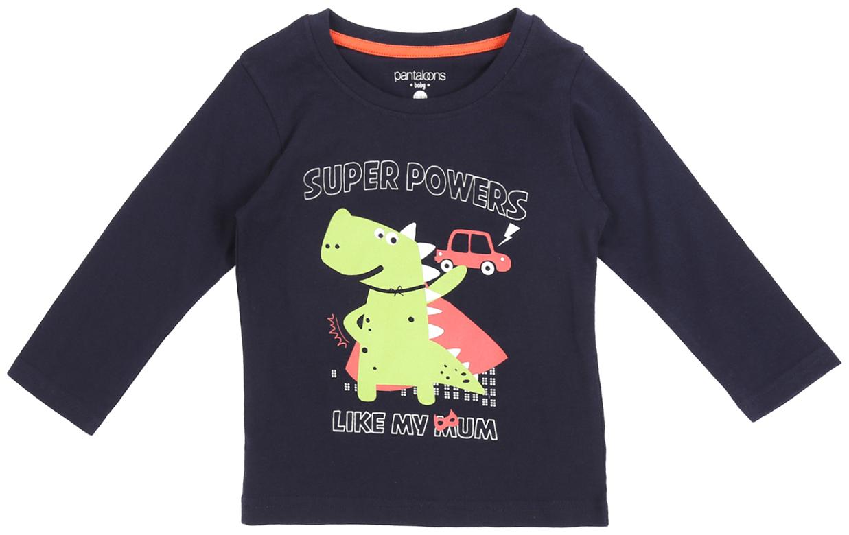 

Pantaloons Baby Cotton Printed T shirt for Baby Boy - Blue