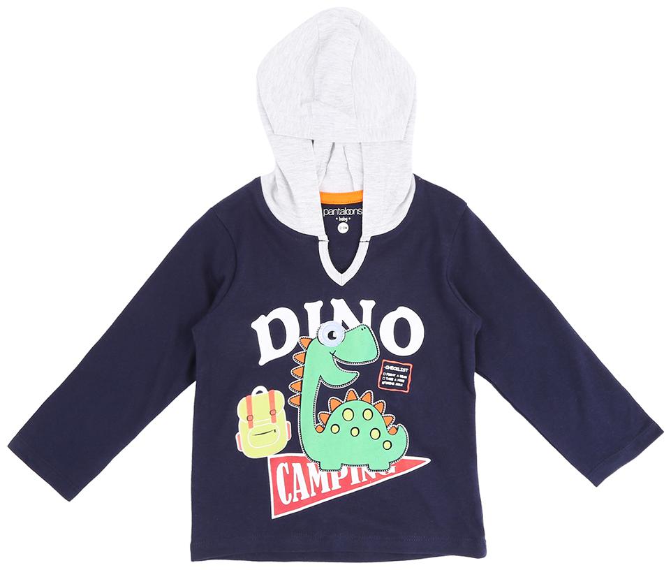 

Pantaloons Baby Cotton Printed T shirt for Baby Boy - Blue
