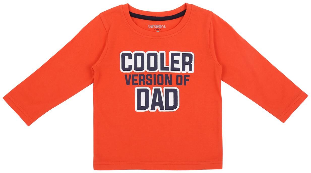 

Pantaloons Baby Cotton Printed T shirt for Baby Boy - Orange