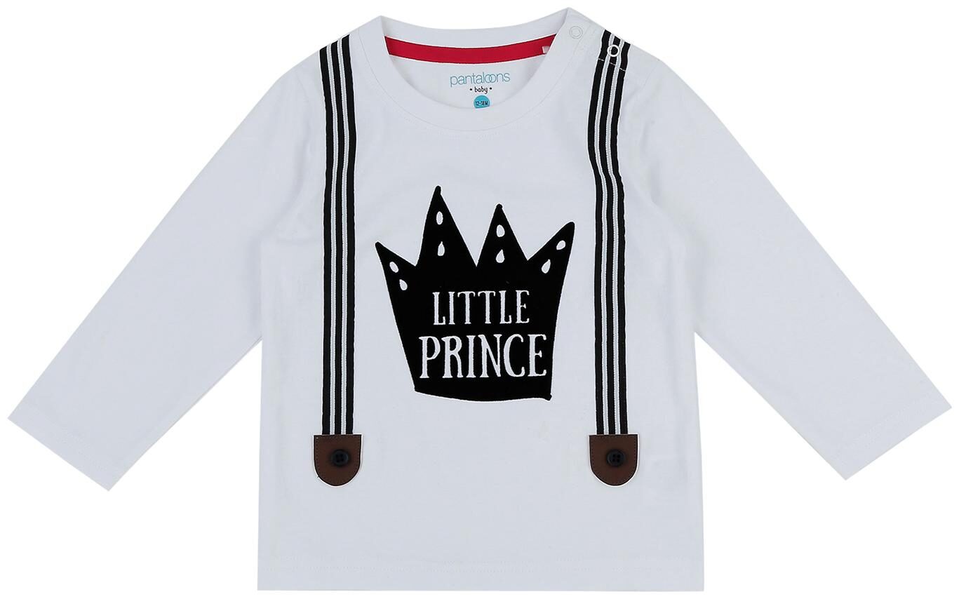 

Pantaloons Baby Cotton Printed T shirt for Baby Boy - White
