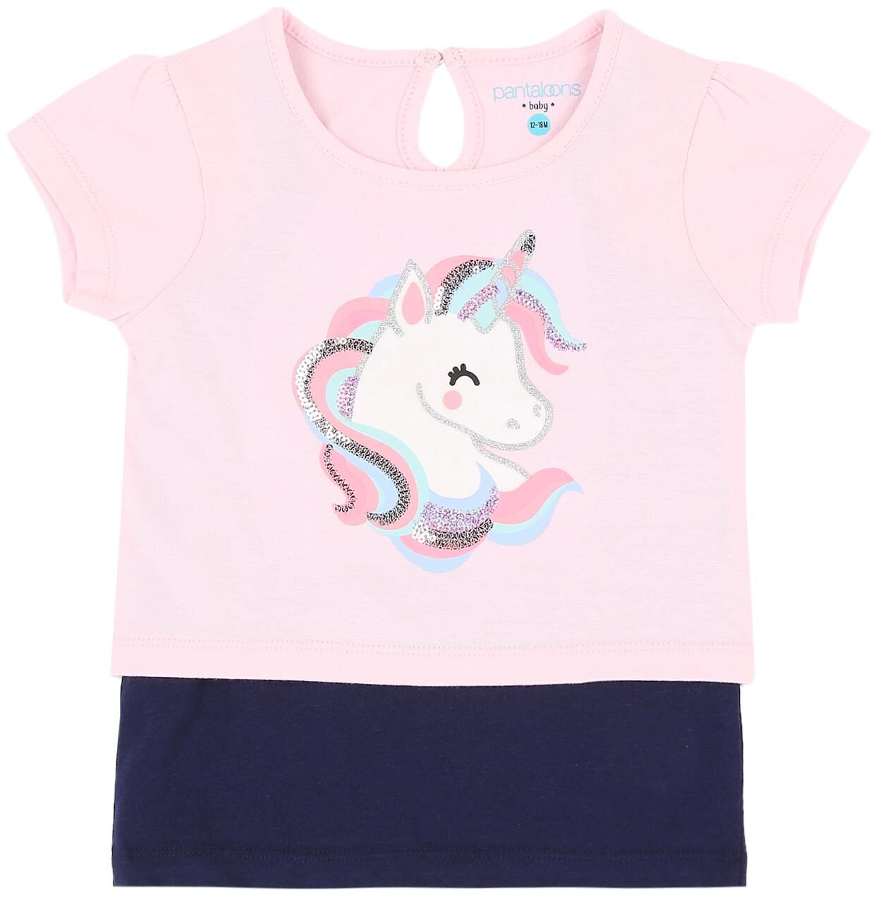 

Pantaloons Baby Cotton Printed T shirt for Baby Girl - Pink