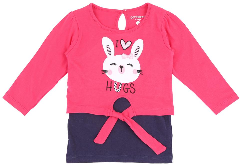 

Pantaloons Baby Cotton Printed T shirt for Baby Girl - Pink