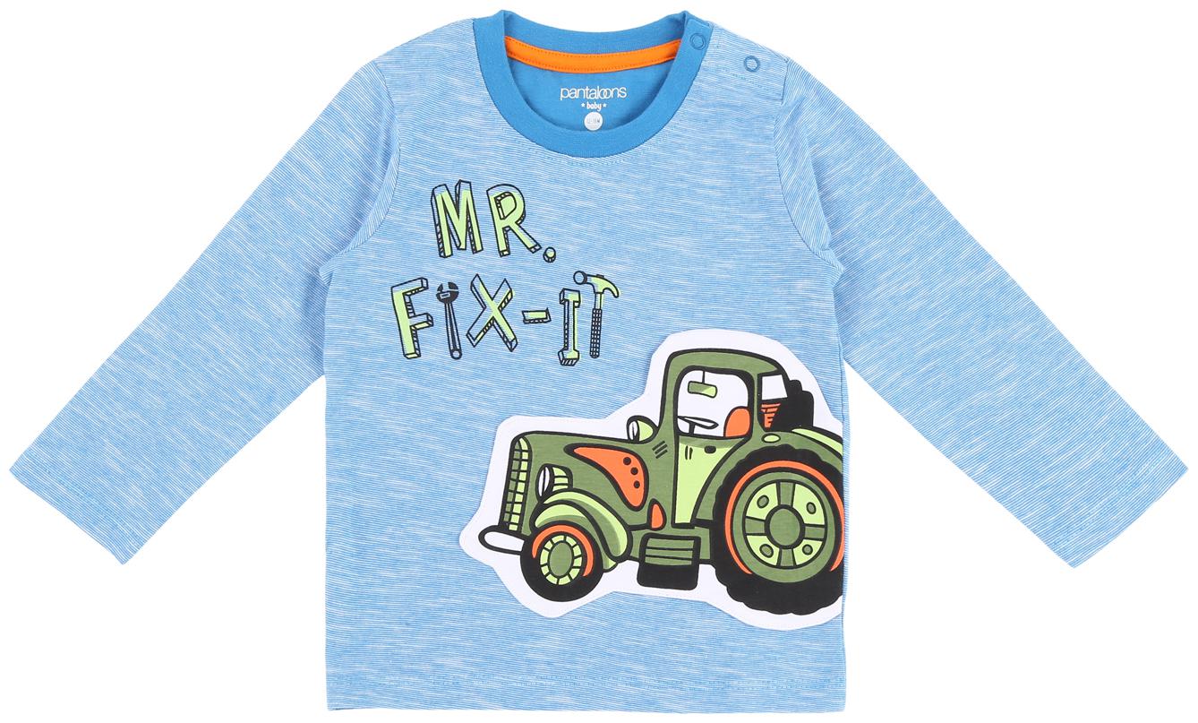 

Pantaloons Baby Cotton Printed T shirt for Baby Boy - Blue
