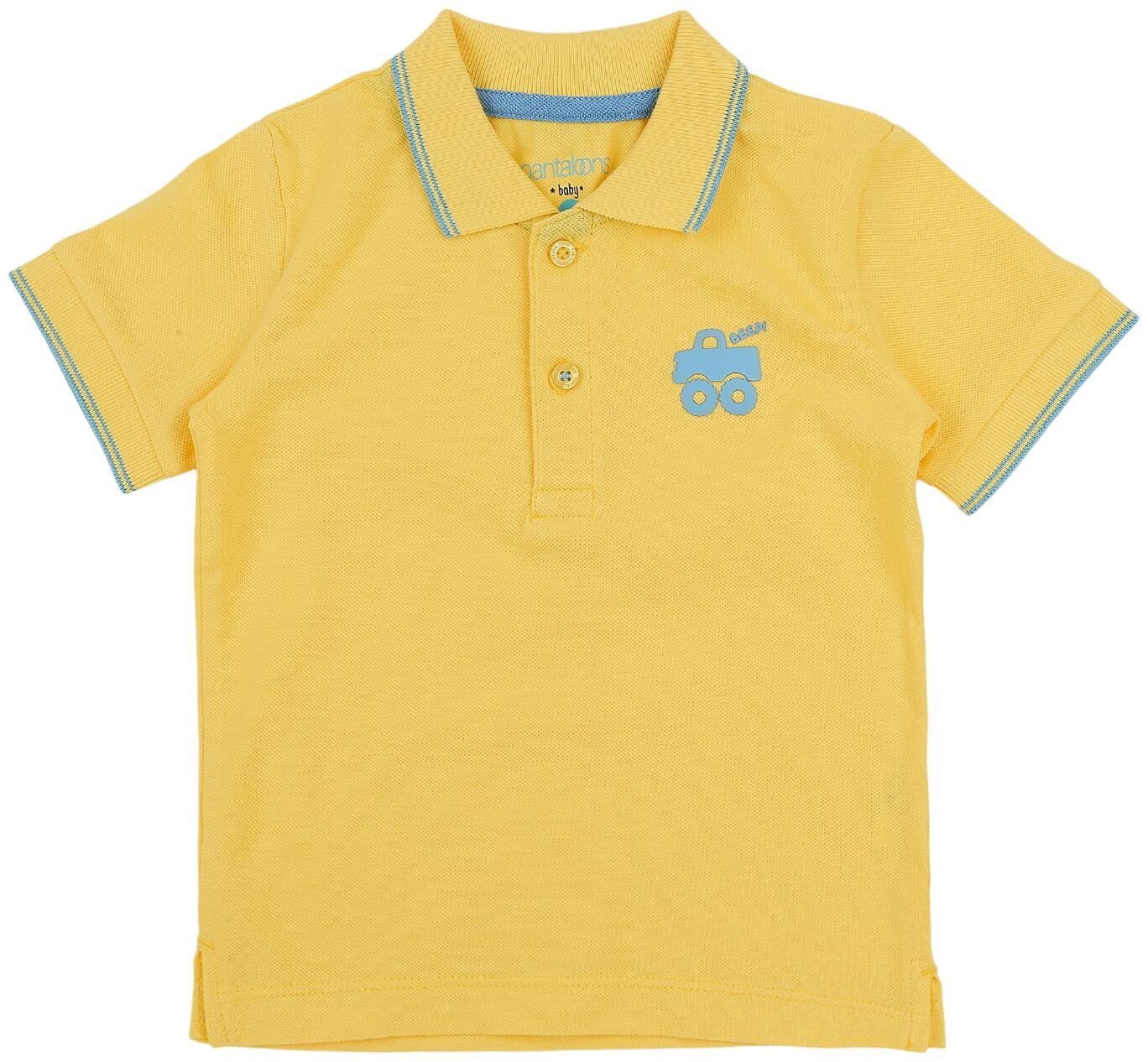 

Pantaloons Baby Cotton Solid T shirt for Baby Boy - Yellow