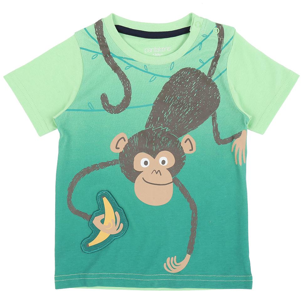 

Pantaloons Baby Cotton Printed T shirt for Baby Boy - Green