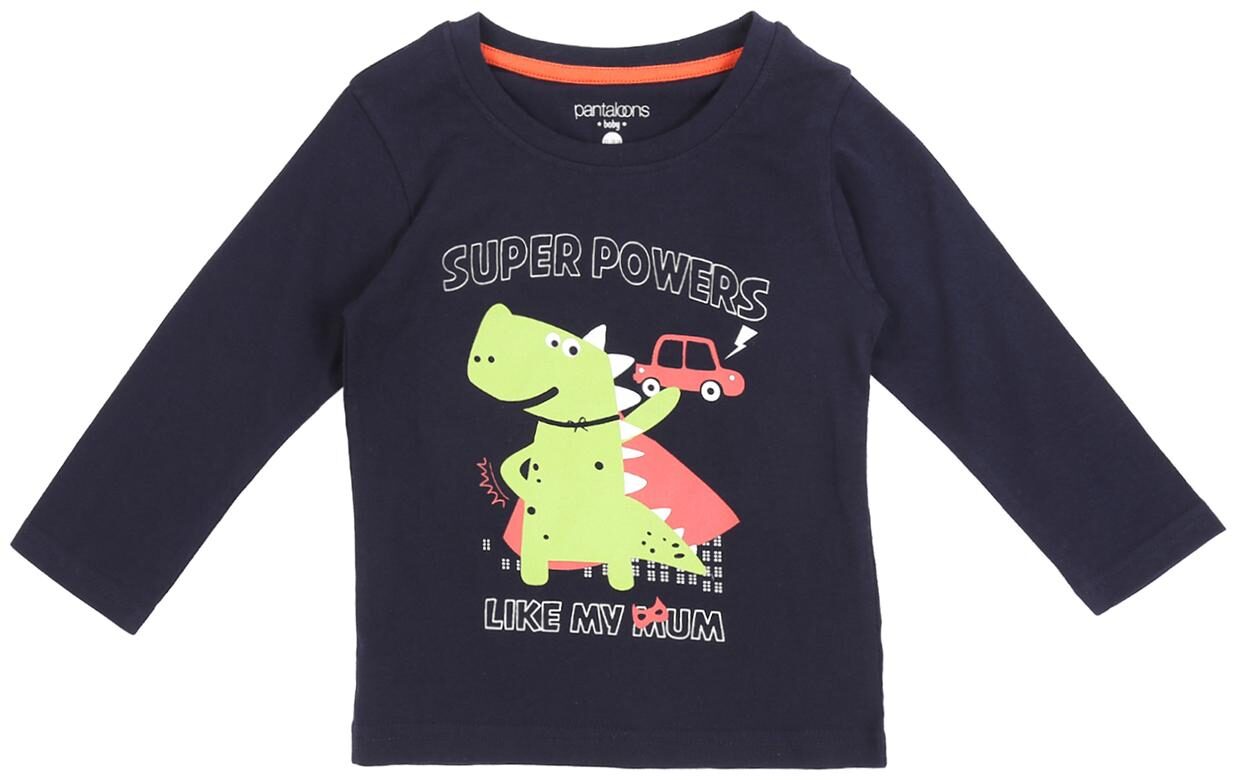 

Pantaloons Baby Cotton Printed T shirt for Baby Boy - Blue