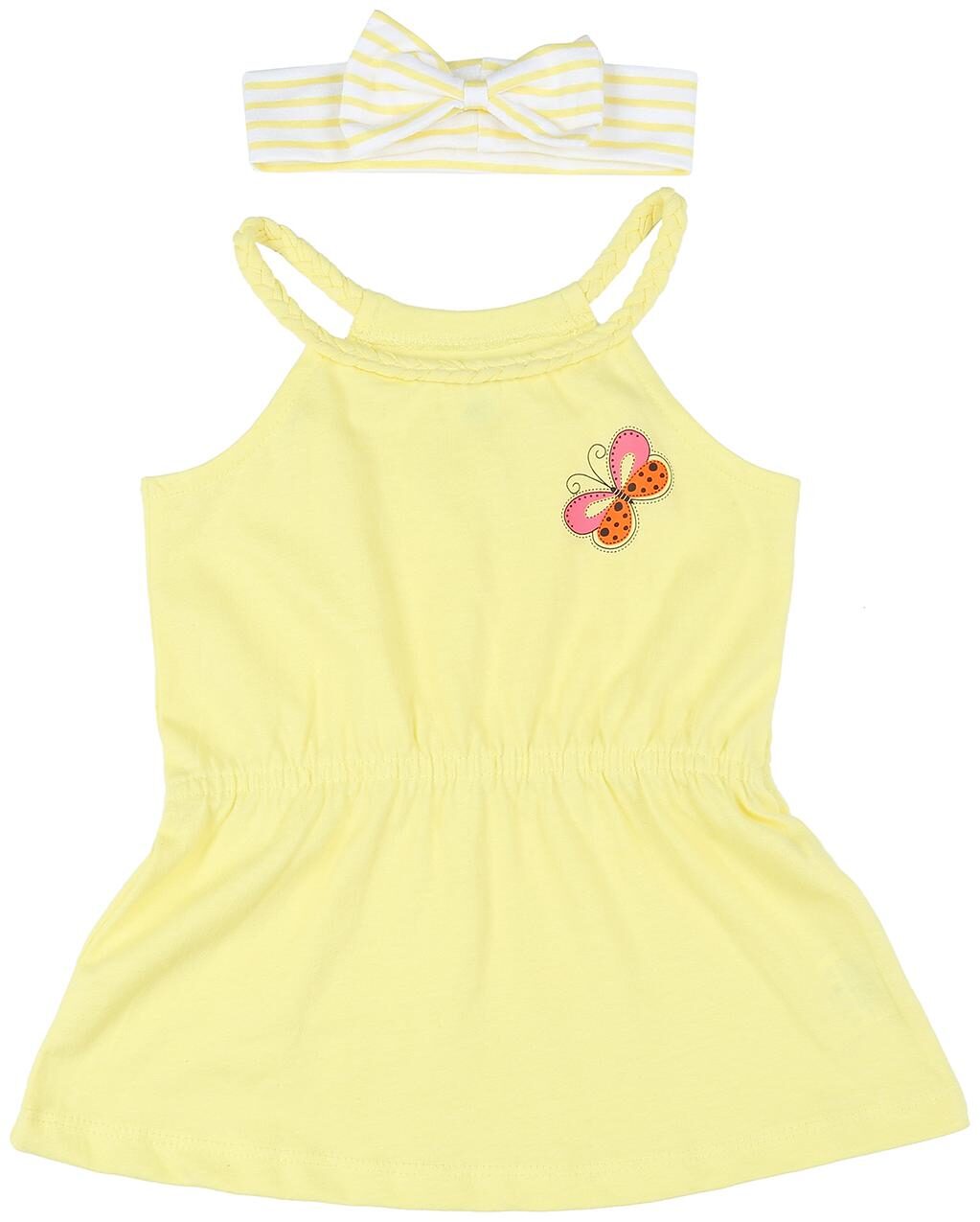 

Pantaloons Baby Cotton Solid T shirt for Baby Girl - Yellow