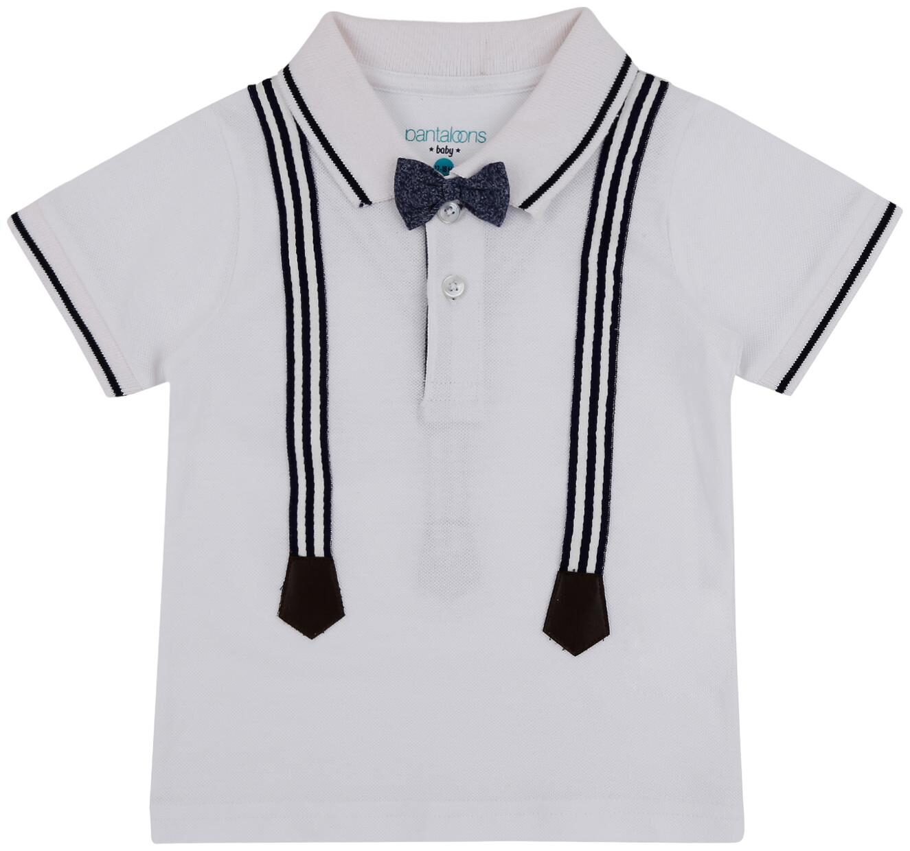 

Pantaloons Baby Cotton Solid T shirt for Baby Boy - White