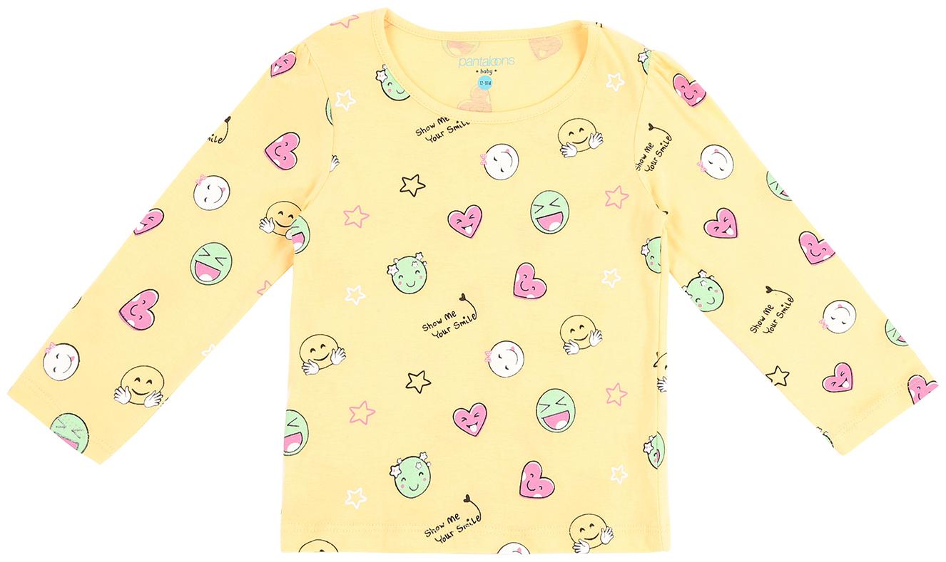 

Pantaloons Baby Cotton Printed T shirt for Baby Girl - Yellow