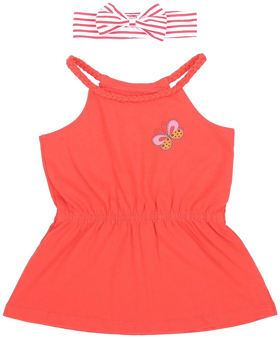 

Pantaloons Baby Cotton Solid T shirt for Baby Girl - Red