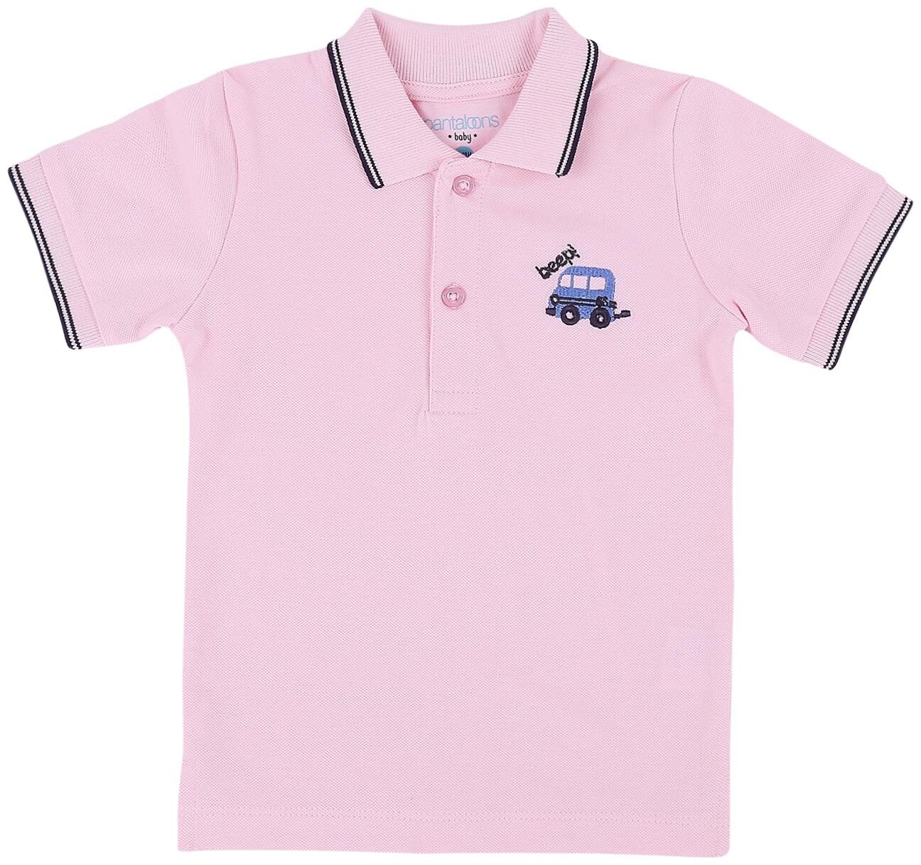 

Pantaloons Baby Cotton Solid T shirt for Baby Boy - Pink