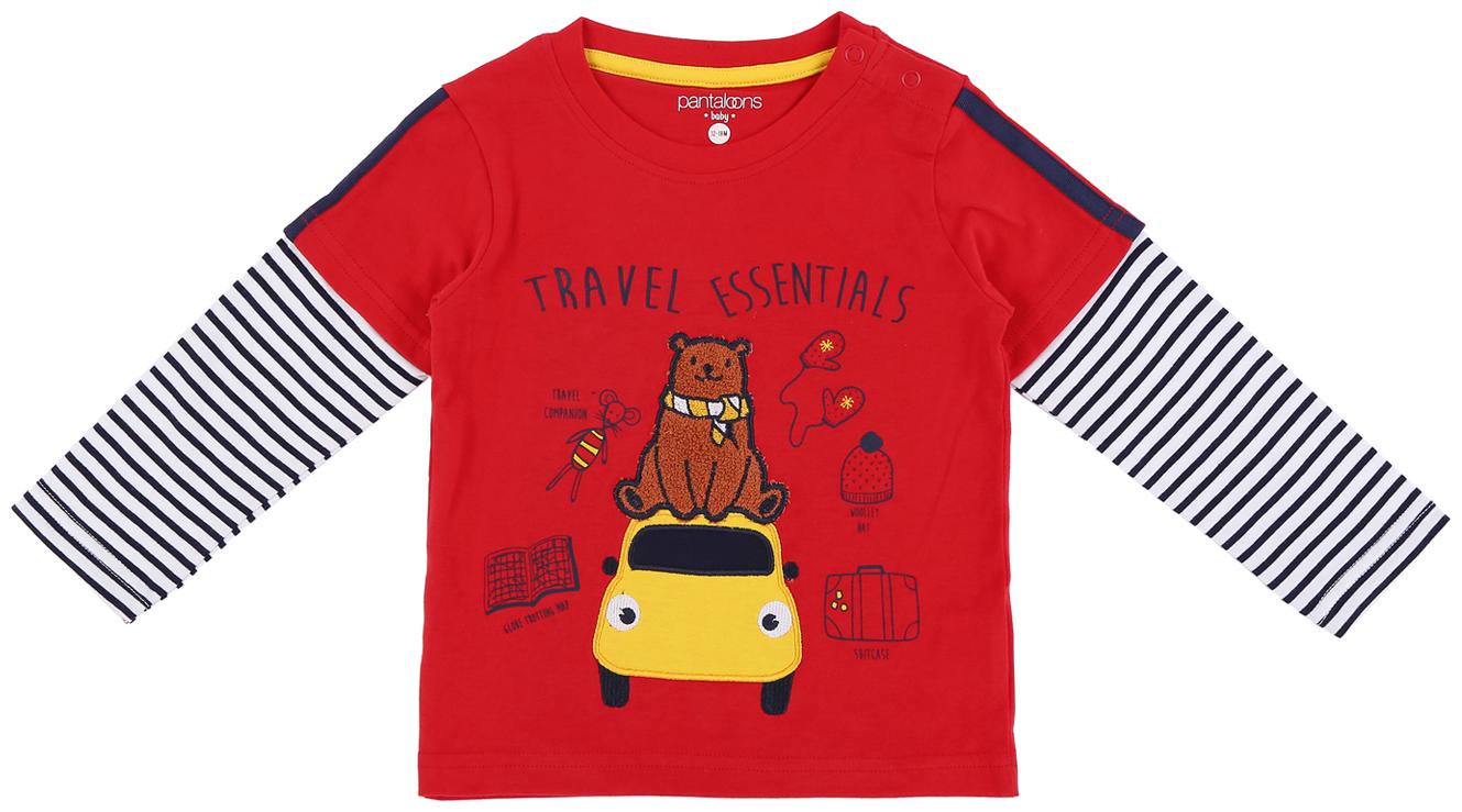 

Pantaloons Baby Cotton Printed T shirt for Baby Boy - Red