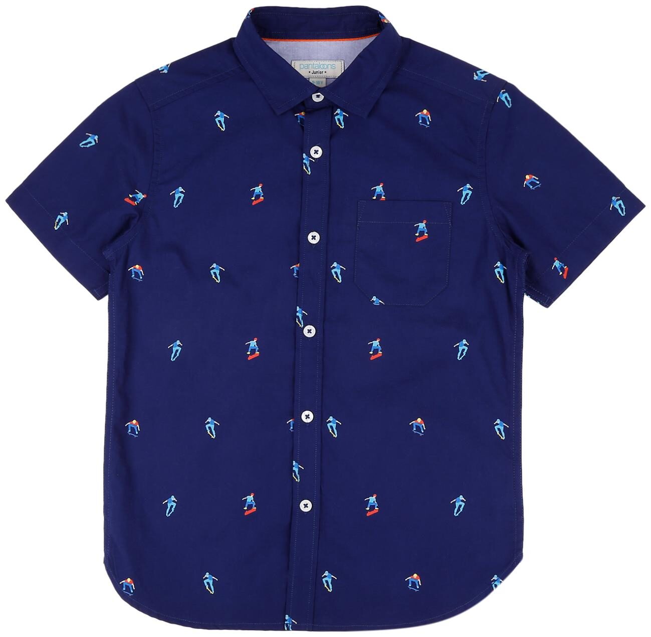 

Pantaloons Junior Boy Cotton Printed Shirt Blue