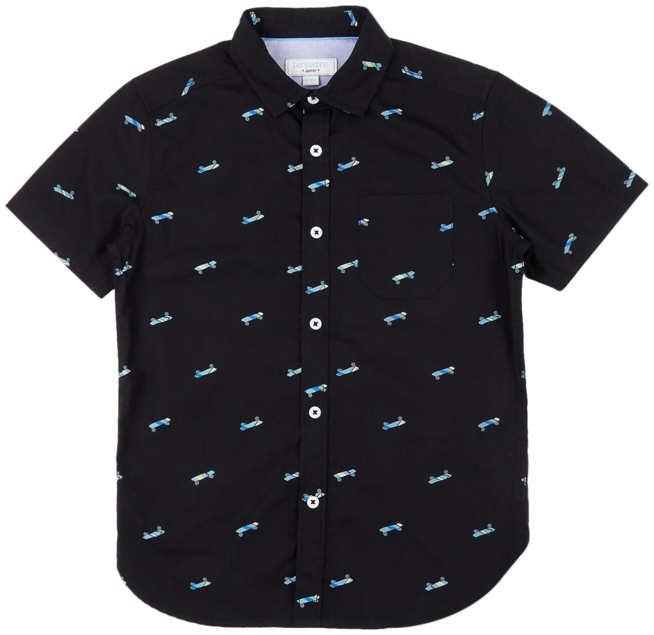 

Pantaloons Junior Boy Cotton Printed Shirt Black