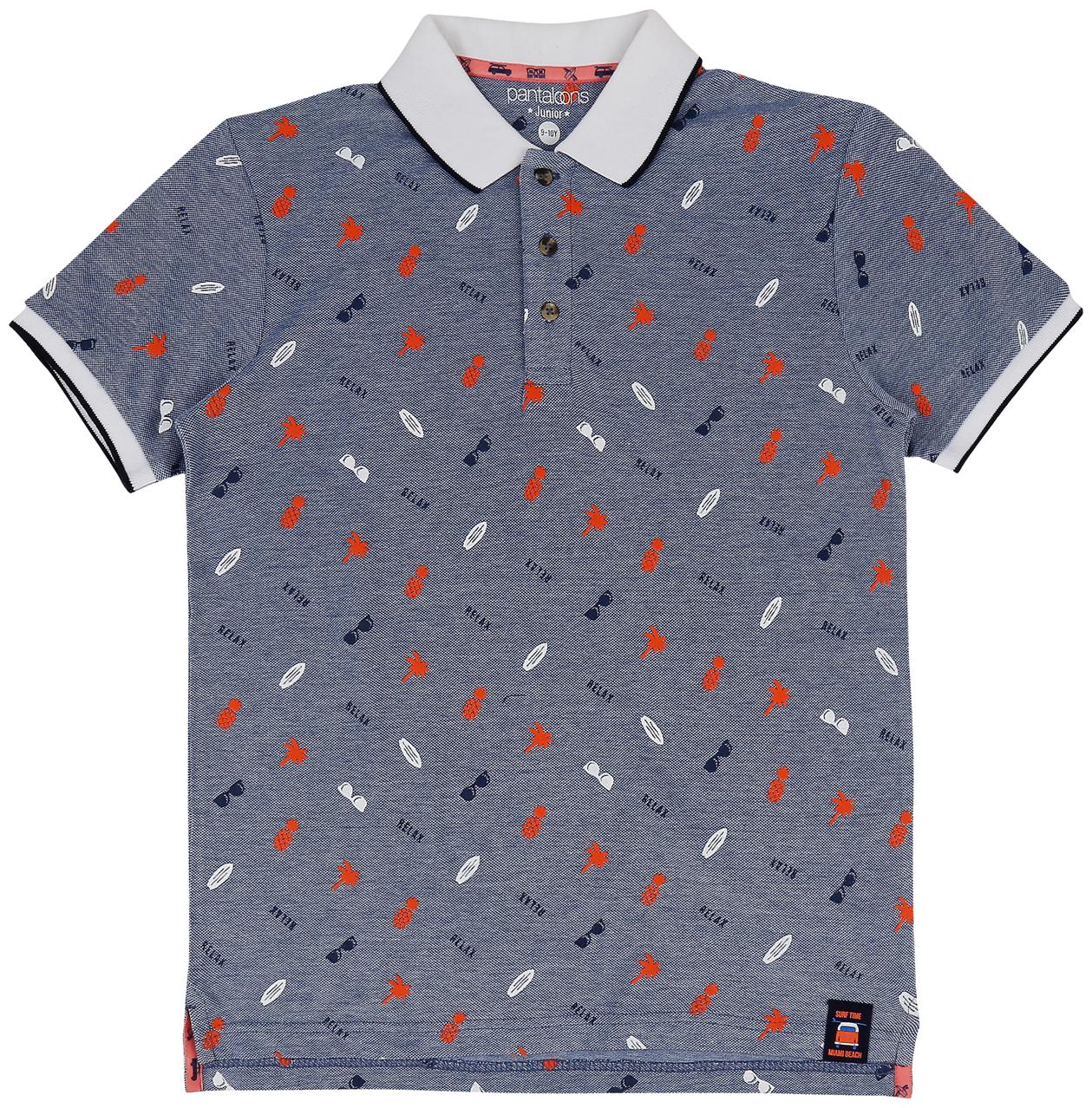 

Pantaloons Junior Boy Cotton Printed T-shirt - Blue