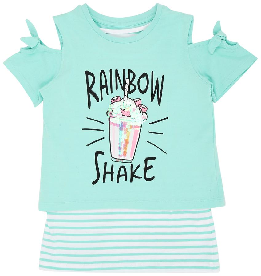 

Pantaloons Junior Girl Cotton Printed T shirt - Green