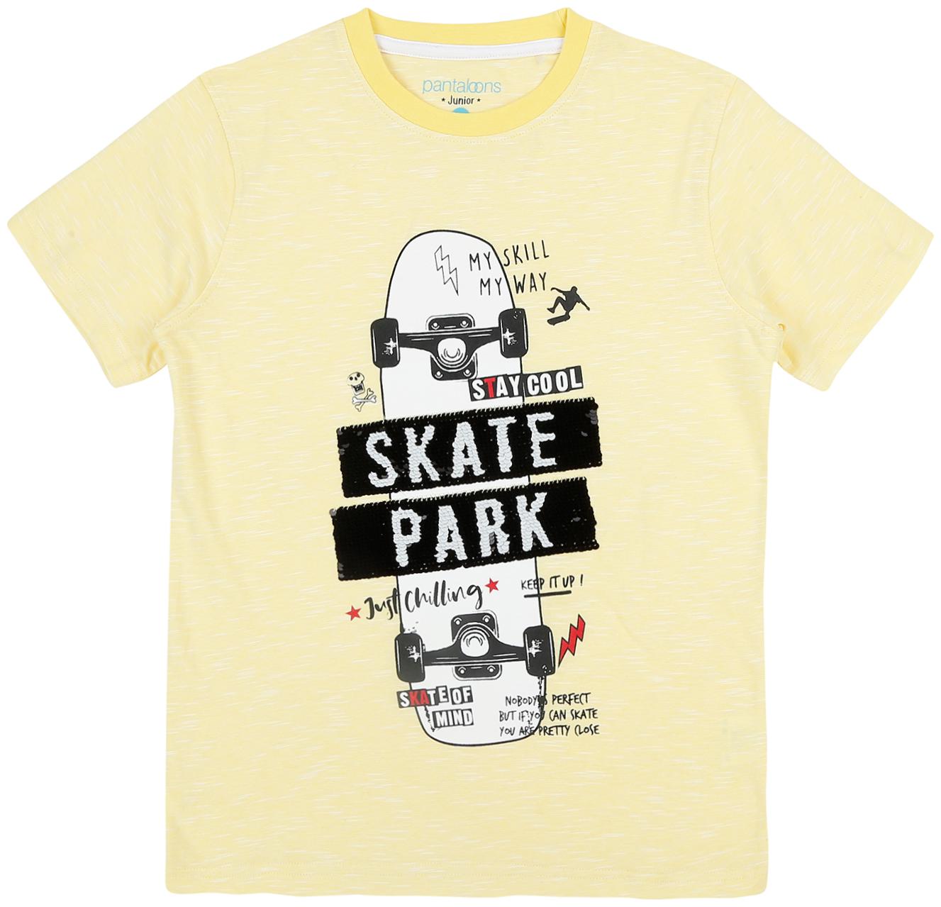

Pantaloons Junior Boy Cotton Printed T-shirt - Yellow