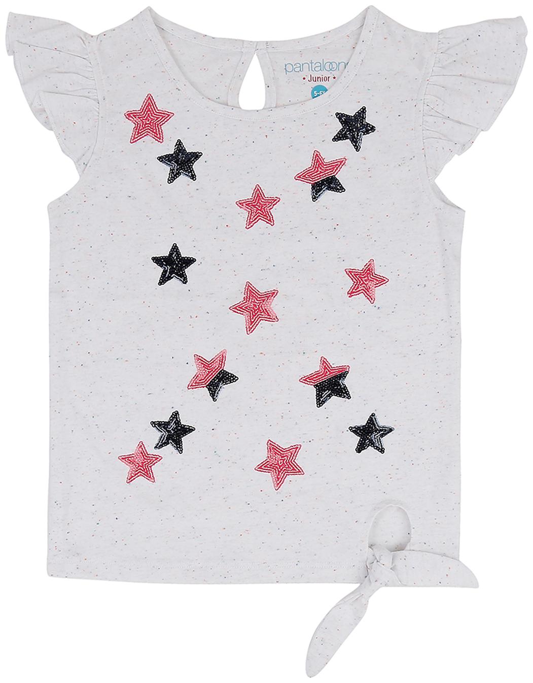 

Pantaloons Junior Girl Cotton Printed T shirt - Grey