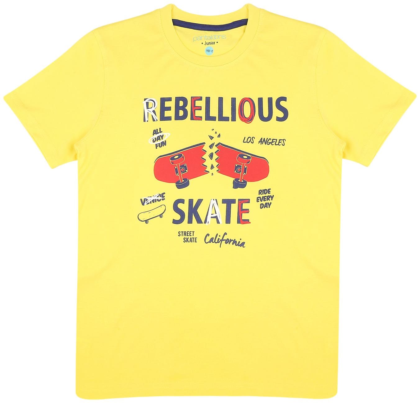 

Pantaloons Junior Boy Cotton Printed T-shirt - Yellow