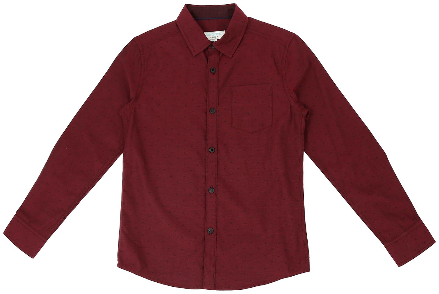 

Pantaloons Junior Boy Cotton Polka dots Shirt Maroon