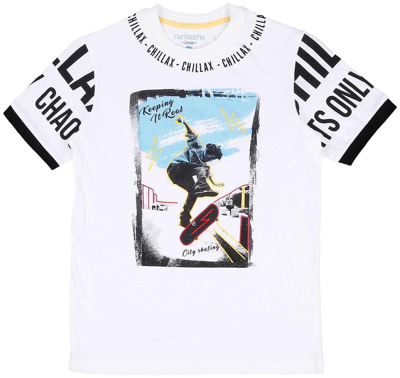 

Pantaloons Junior Boy Cotton Printed T-shirt - White