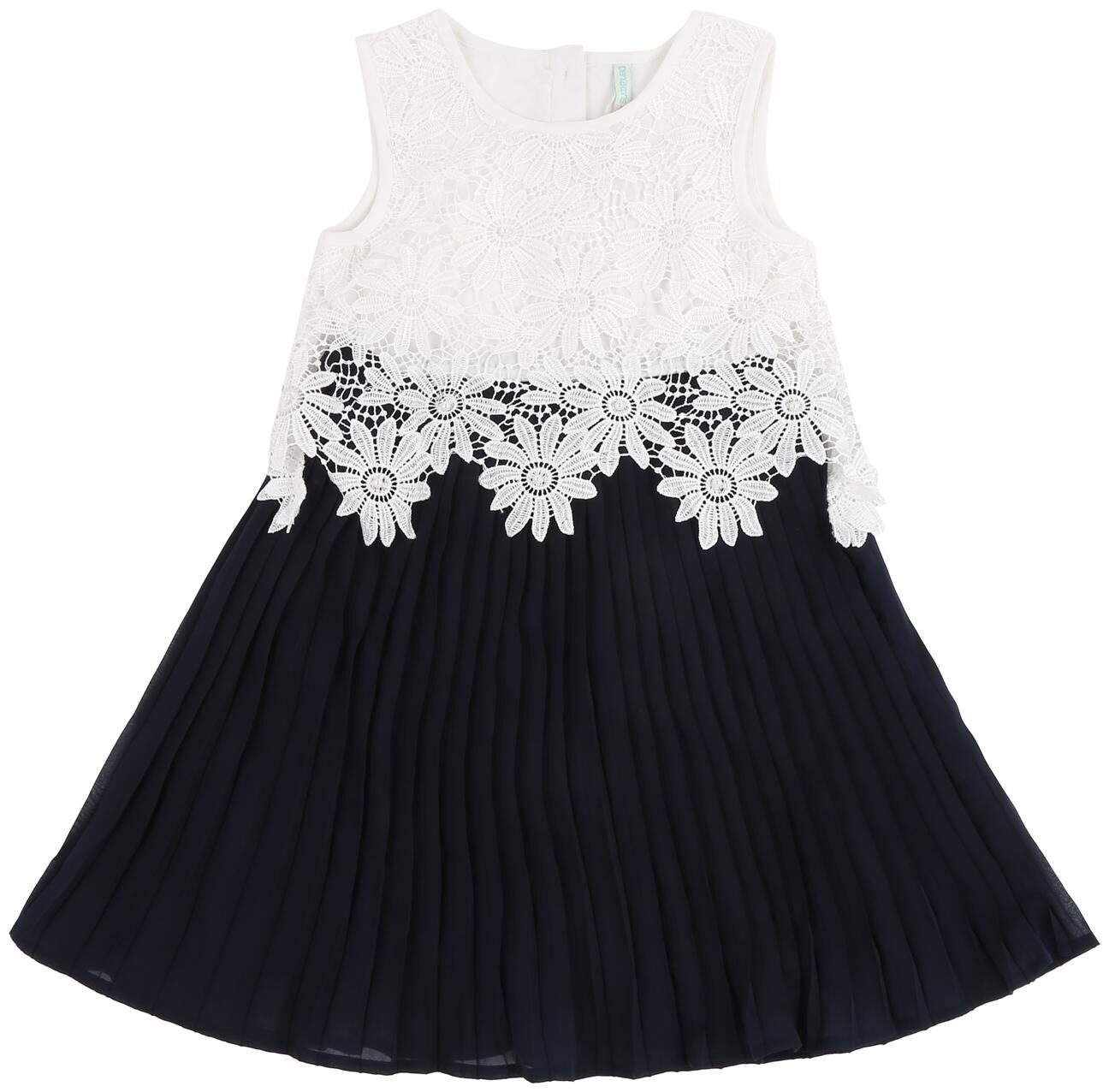 

Pantaloons Junior White Blue Georgette Sleeveless Knee Length Princess Frock ( Pack of 1 )